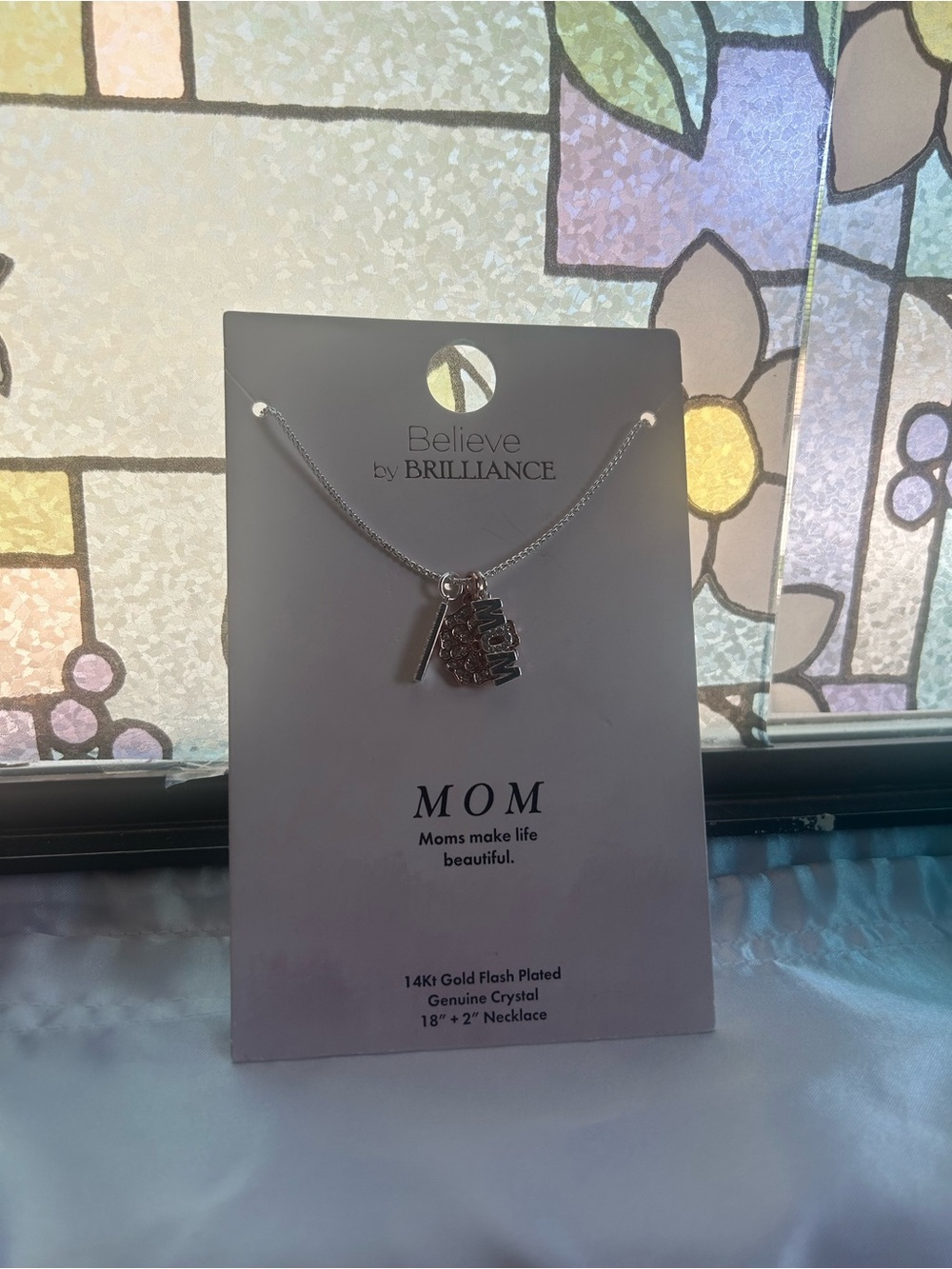 Believe by Brilliance MOM Pendant Necklace - Silver